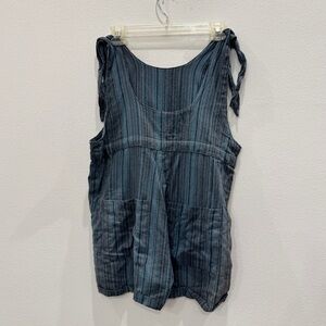 Lakhays Striped overall shorts size Small/Medium 100% cotton